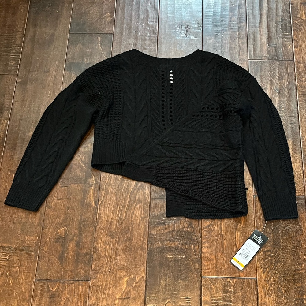 Truce Black Asymmetrical Sweater nwt
